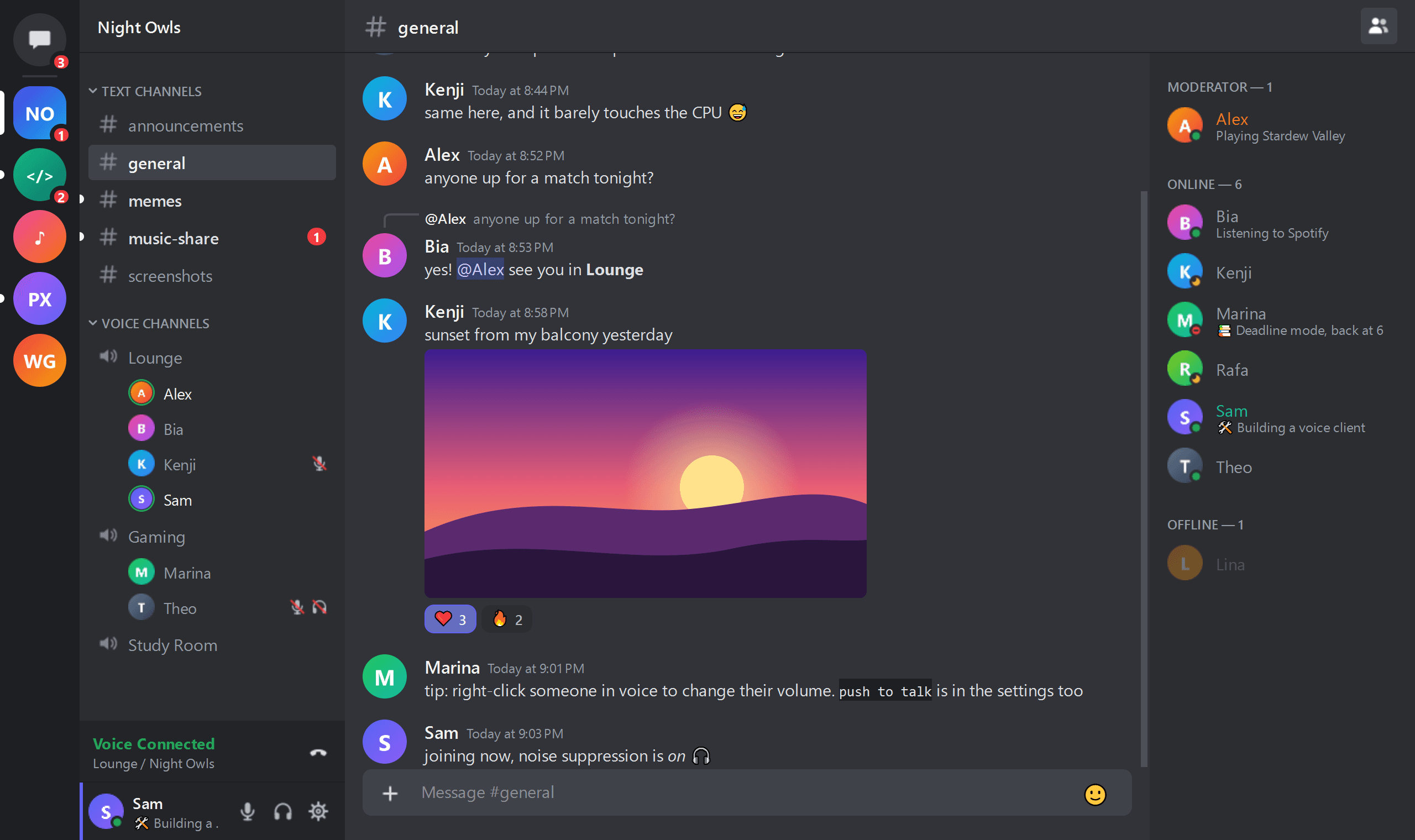 Snapcord with the theme Classic
