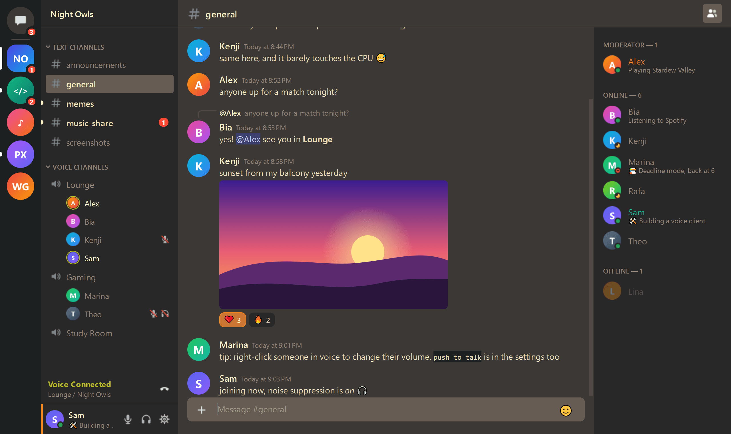 Snapcord with the theme Gruvbox