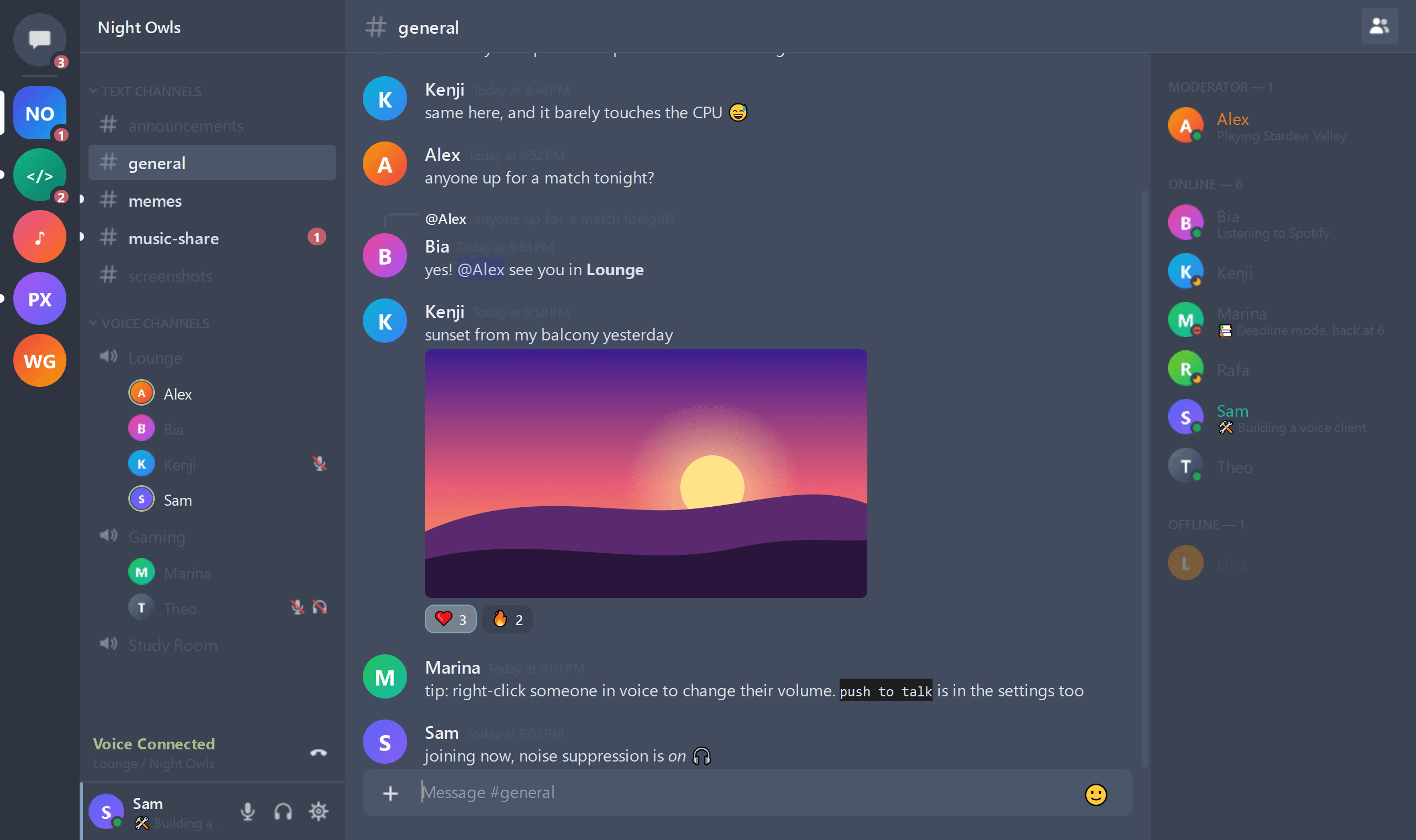 Snapcord with the theme Nord